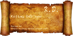 Koltay Dénes névjegykártya