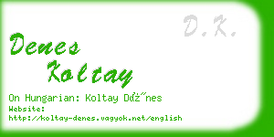 denes koltay business card